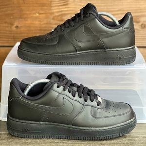 Nike Air Force 1 Low Triple Black Sneaker Shoe 315122-001 Men’s Size 8